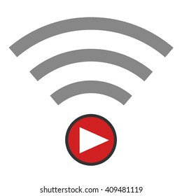Live Streaming Icon On White Background