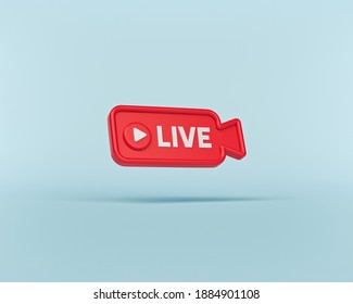 Live Streaming Icon. Social Media Minimal Design. 3d Rendering