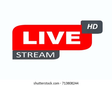 Live Streaming Icon,live Logo, Badge,live Broadcasting Or Online Tv Stream. Vector In Material, Flat, Design Style.3D Illustration