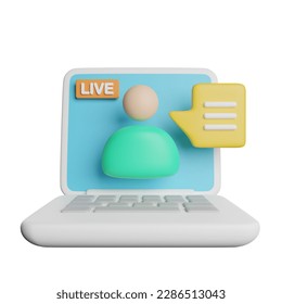 Live Streaming Video 3D Rendering Illustration