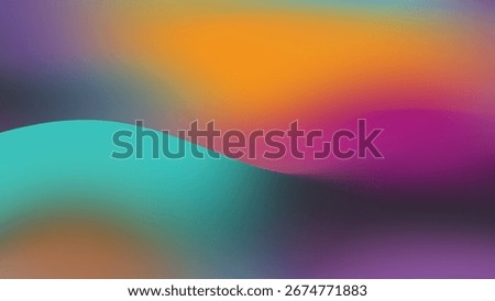 A lively abstract background featuring a vivid gradient of teal, bright orange, and deep purple, creating a dynamic and energetic visual experience with smooth transitions.
