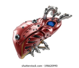 Liver Protocol Systems / Artificial Robotic Internal Organ - Steel Liver With Sensor