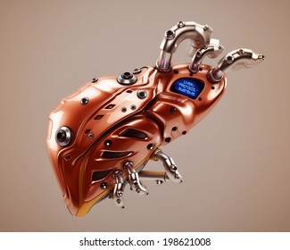 Liver Protocol Systems / Artificial Robotic Internal Organ - Steel Liver With Sensor