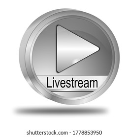 Livestream Button - 3D Illustration