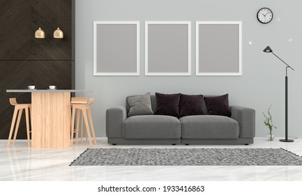 Living Room For Break Times, 3D Rendering