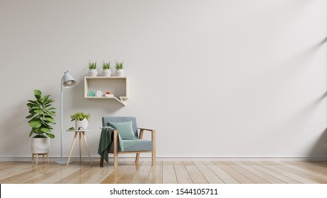 Living room with wooden table and armchair, 3d rendering - Shutterstock ID 1544105711