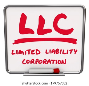 LLC Limited Liability Corporation Words Dry Erase Board Marker