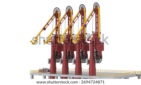 LNG loading arm isolated on white background.3d rendering.