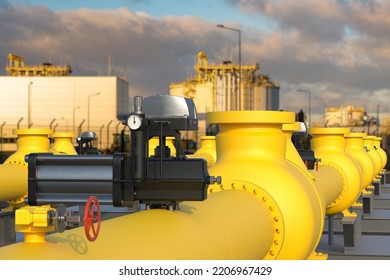 LNG Pipeline And Terminal.LNG Transport Facilities.3D Illustration.	