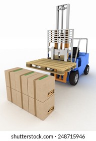 Loader without cargo. 3d image on a white background