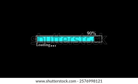 Loading bar design, visually indicating 90% completion, ideal for applications, websites, or interfaces requiring progress tracking in a clear and modern style.