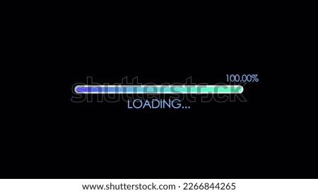 Loading bar downloading progress animation. Futuristic progress loading bar 0-100. Upload concept. 3d render. 3D Illustration