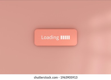 Loading Button Icon 3d illustration.
