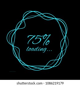 Loading in the form of a hand drawn circle consisting of several waving lines that cross each other. illustration for HUD or UI design