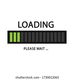 Loading Icon Bar. Please Wait Flat Design.