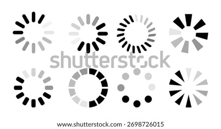 LOADING ICON SET black and white