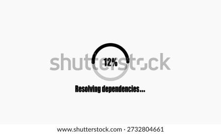 Loading progress bar with 12 percent completion and resolving de