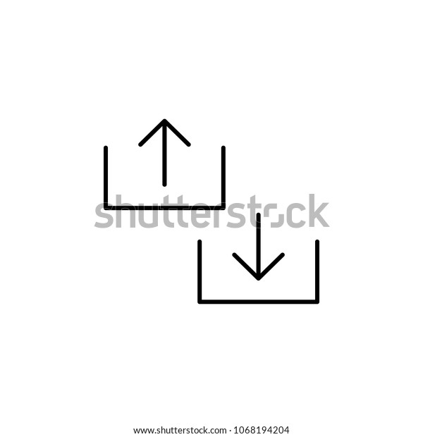 loading and unloading sign icon. Element of\
simple icon for websites, web design, mobile app, info graphics.\
Thin line icon for website design and development, app development \
on white\
background