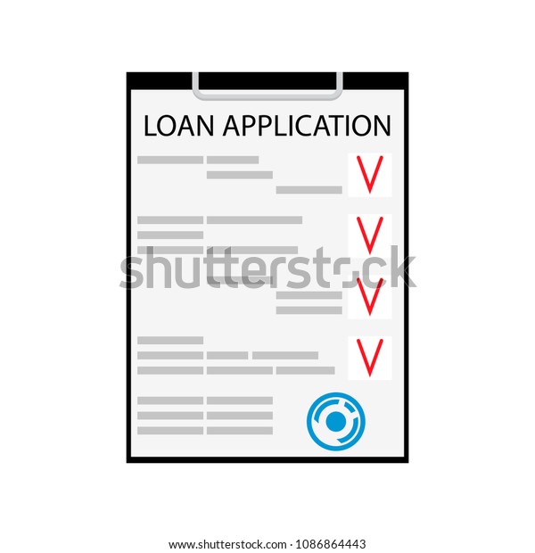 Loan application flat isolated on white.
Business loan and vector personal loan document, car loan and
mortgage
illustration