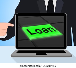 Loan Button Displaying Lending Or Providing Advance