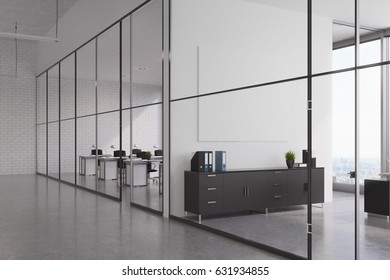 Lobby Office Glass Walls Panoramic Windows Stock Illustration 631934855