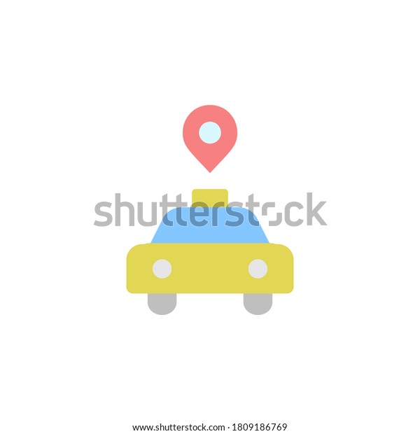 Location icon.\
Simple color illustration elements of taxi service icons for ui and\
ux, website or mobile\
application