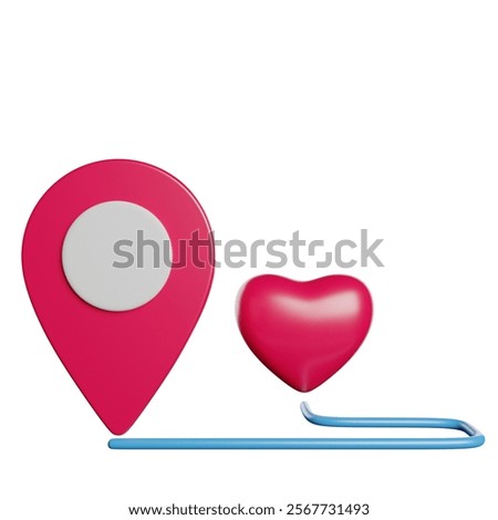 Location Map Pin 3D Rendering Icon Illustration
