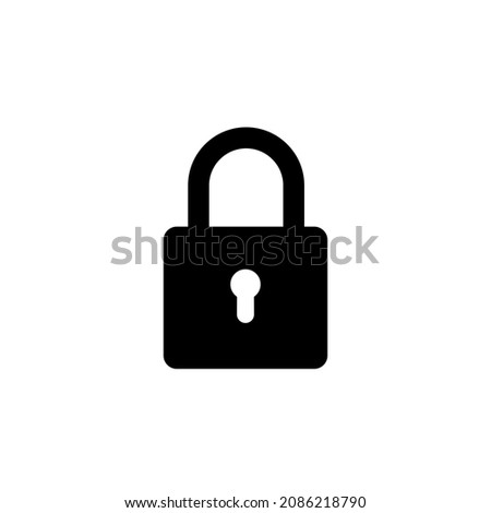Lock icon. Blocking icon. Closed padlock. Protection symbol. Isolated raster pictogram on white background.