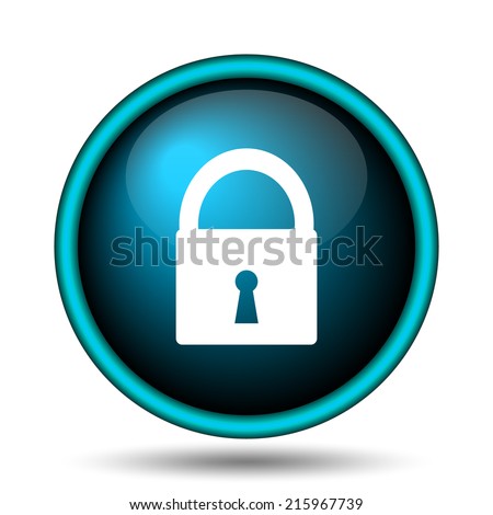 Lock icon. Internet button on white background. 