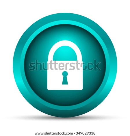Lock icon. Internet button on white background. 