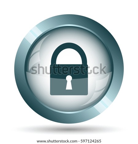 Lock icon. Internet button on white background. 