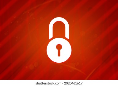 Lock Icon Isolated On Abstract Red Gradient Magnificence Background Illustration Design