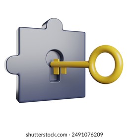 Lock Security Protection 3D Icon Rendering Illustration