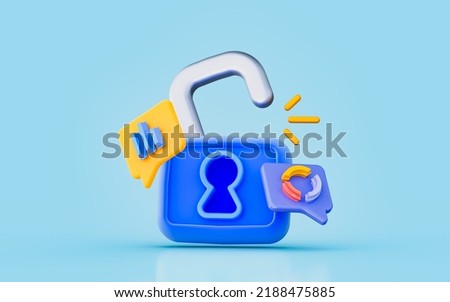 lock sign with pie chart 3d render concept for business financial achievement unlocked