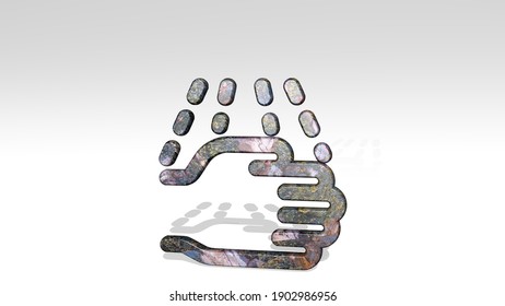 Locker Room Wash Hands 3D Icon Standing On The Floor, 3D Illustration