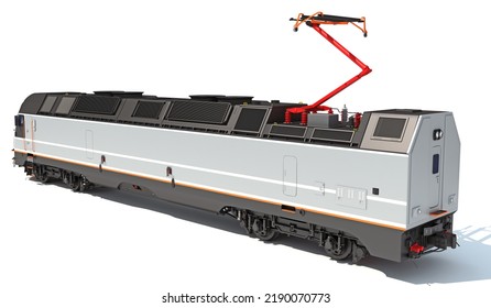 Locomotive 3D Rendering On White Background