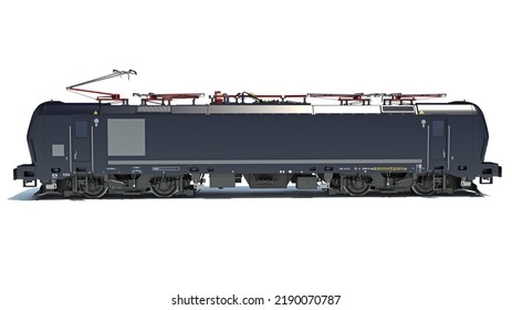 Locomotive 3D Rendering On White Background