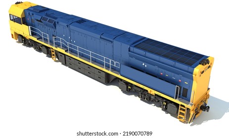 Locomotive 3D Rendering On White Background