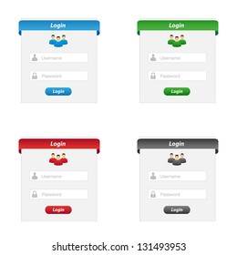 Login forms. Vector available.