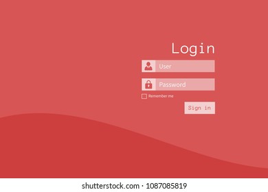 Login user and password screen interface
