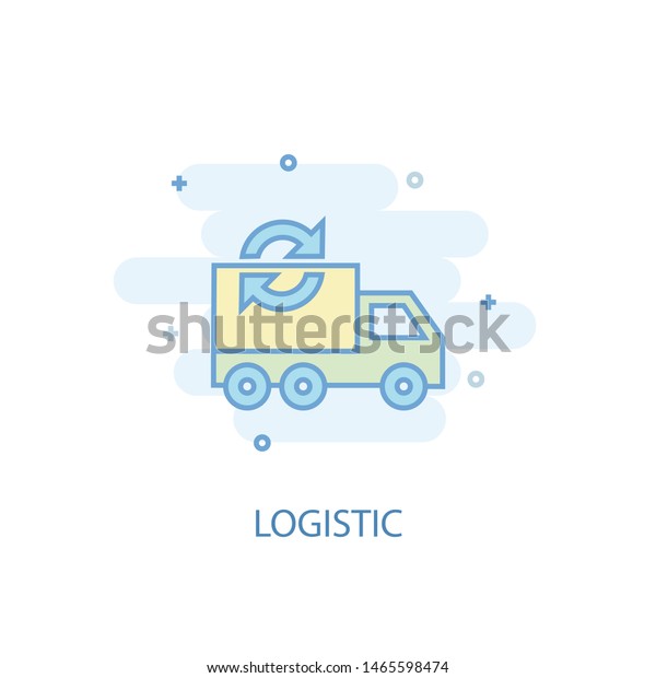 logistic line\
concept. Simple line icon, colored illustration. logistic symbol\
flat design. Can be used for\
UI/UX