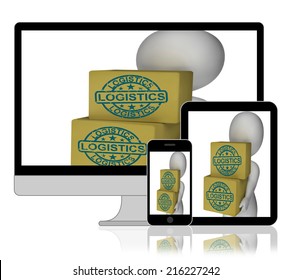Logistics Boxes Displaying Packaging Transport And Delivery
