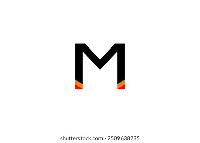 The logo is a bold and modern take on the letter "M". The black color represents strength, power, and sophistication. The orange and red accents add a touch of energy, passion, and creativity.  - Powered by Shutterstock