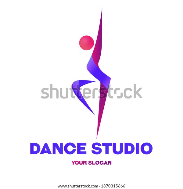 Logo Dance Studio Form Silhouette Girl Stock Illustration 1870315666 ...