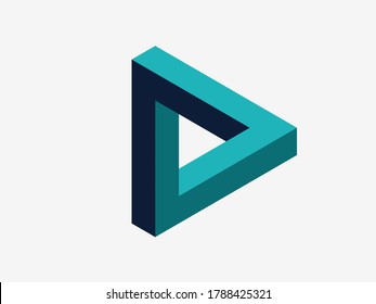 Logo design element, isometric drawing, Impossible shape,  3D illustration