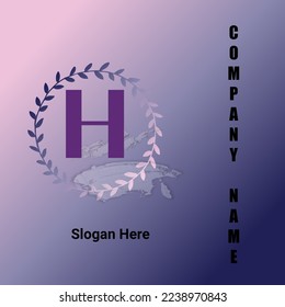 Logo design in illustration for alphabet H and colored background