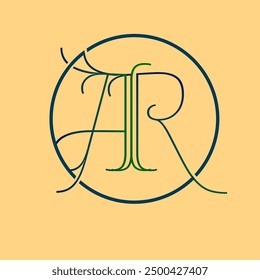 Logo design with the initials 'AR' using a vector illustration template with a milk chocolate-colored background - Powered by Shutterstock