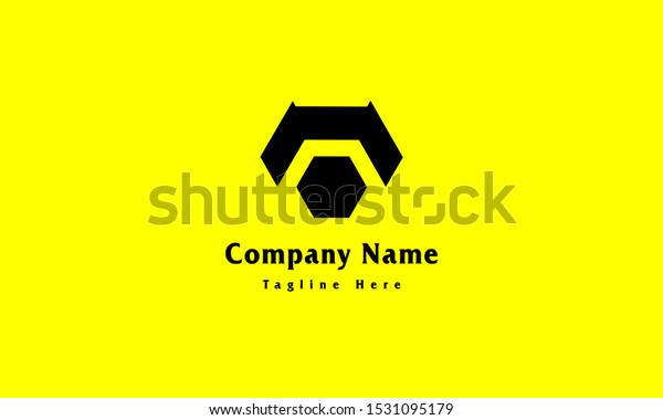 Logo design. Simple and elegant concept. Tagline at\
bottom side. Black logo colour & yellow background. Wonderful\
for design of logo company, e-game, office, website, futuristic\
brand or electronic.\
