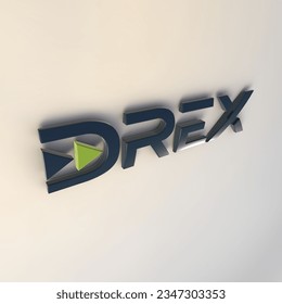 Logo Drex 3D, Marca, Criptomoeda, PNG, Brazil, logotipo Drex, Moeda digital brasileira, Comprar Drex Brasil, 德雷克斯, 德雷克斯品牌, Blockchain, Minerar, Drex como funciona, currency, Bitcoin