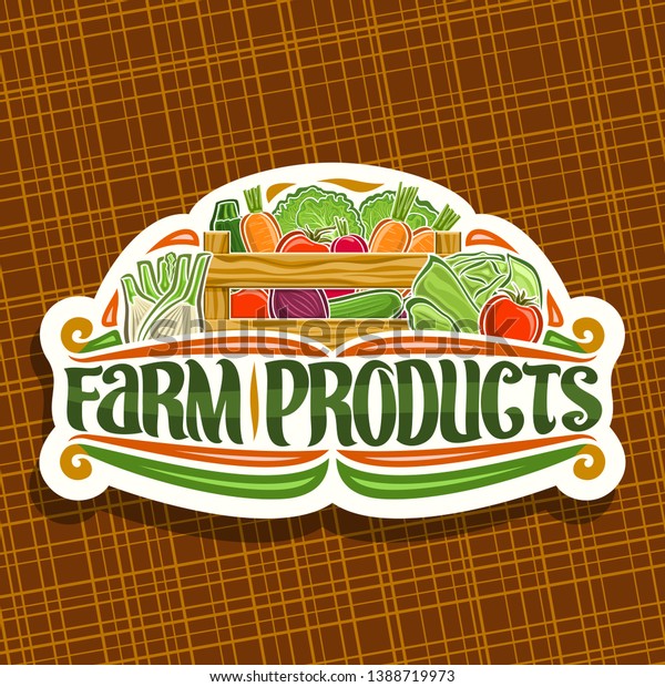 Logo Farm Products White Sign Board Stock Illustration 1388719973